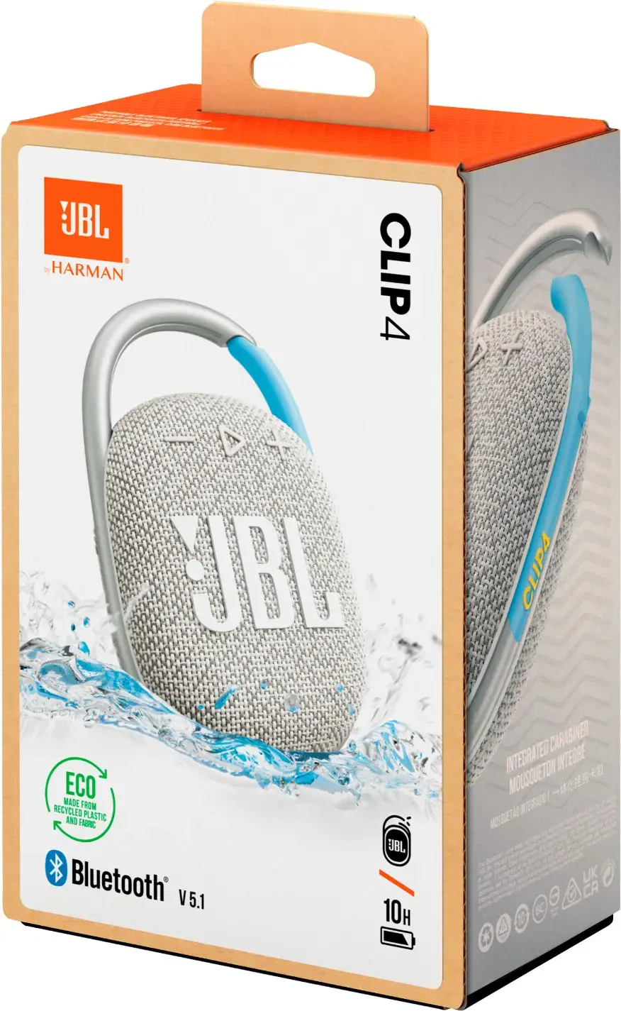 JBL belaidis garsiakalbis "Clip 4 Eco", baltas