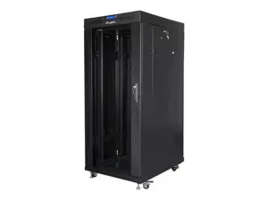 Lanberg Rack cabinet 19" free-standing 27U/800x1200 (flat pack) with glass door lCD, black | Lanberg