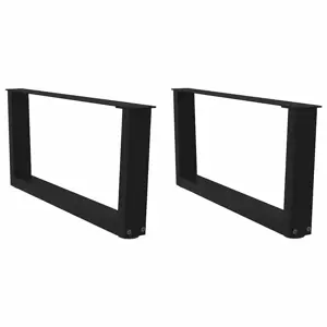 Kavos staliuko kojelės, V formos, 2 vnt., juodos, 70x(30-31,3) cm, plienas