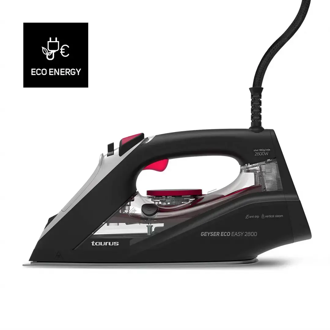 Taurus Geyser Eco Easy 2800 sausas ir garų lygintuvas Keraminė pado plokštė 2800 W Juoda