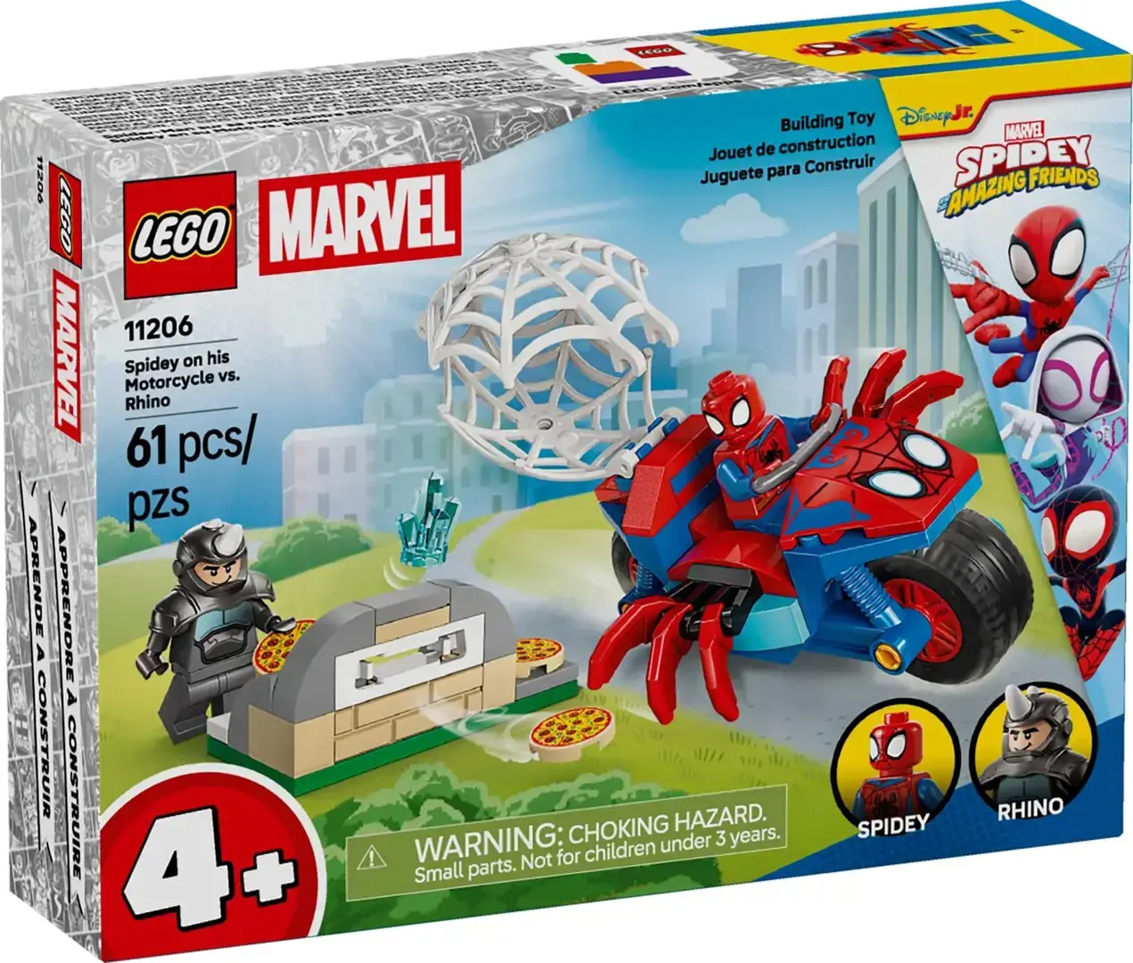 LEGO MARVEL 11206 Spidey on his Motorcycle vs. Rhino