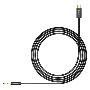 Baseus Yiven Garso kabelis USB-C - mini jack 3,5 mm, 1,2 m (juodas) (juodas)