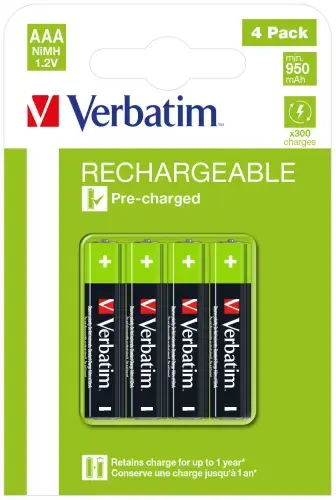 Verbatim 49514, Įkraunama baterija, AAA, nikelio-metalo hidrido (NiMH), 1,2 V, 4 vnt., 950 mAh