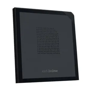 ASUS ZenDrive V1M (SDRW-08V1M-U), juodas, priekinis, stalinis / nešiojamasis kompiuteris, DVD±RW, C tipo USB, CD-R, CD-ROM, DVD+R, DVD+R DL, DVD+RW, DVD-R, DVD-R DL, DVD-ROM, DVD-RW