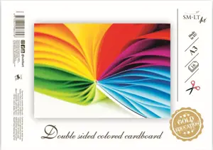 Dvipusis spalvotas kartonas SMLT, A3, 190 g/m2, 16 lapų (8 spalvų)
