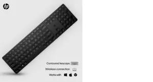 HP 450 programuojama belaidė klaviatūra, pilno dydžio (100 %), RF belaidė + USB, mechaninė, QWERTY, juoda