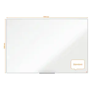 Emaliuota baltoji magnetinė lenta NOBO Impression Pro, 180x120 cm, aliuminio rėmas