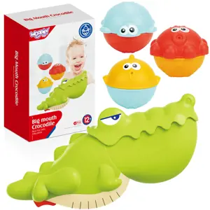 WOOPIE vonios žaislas krokodilas ir žuvis 3 vnt.