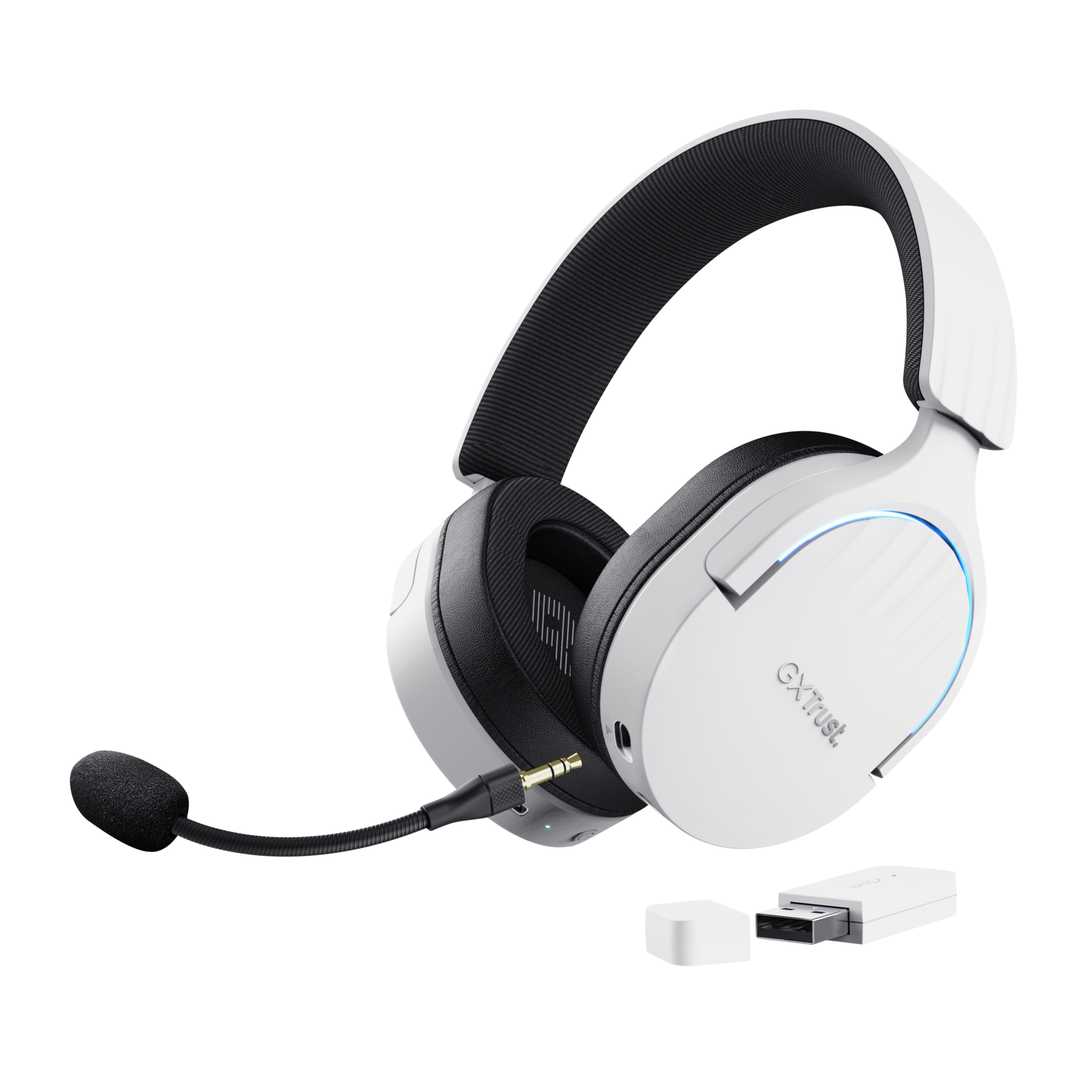 Trust GXT 491W FAYZO, Wired & Wireless, Gaming, 20 - 20000 Hz, 290 g, Headset, Black, White