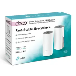 "TP-Link AC1200 Deco" viso namų tinklo "Wi-Fi" sistema, balta, pilka, vidinė, LAN, WLAN, 0 - 40 °C, -40 - 70 °C, 10 - 90 %
