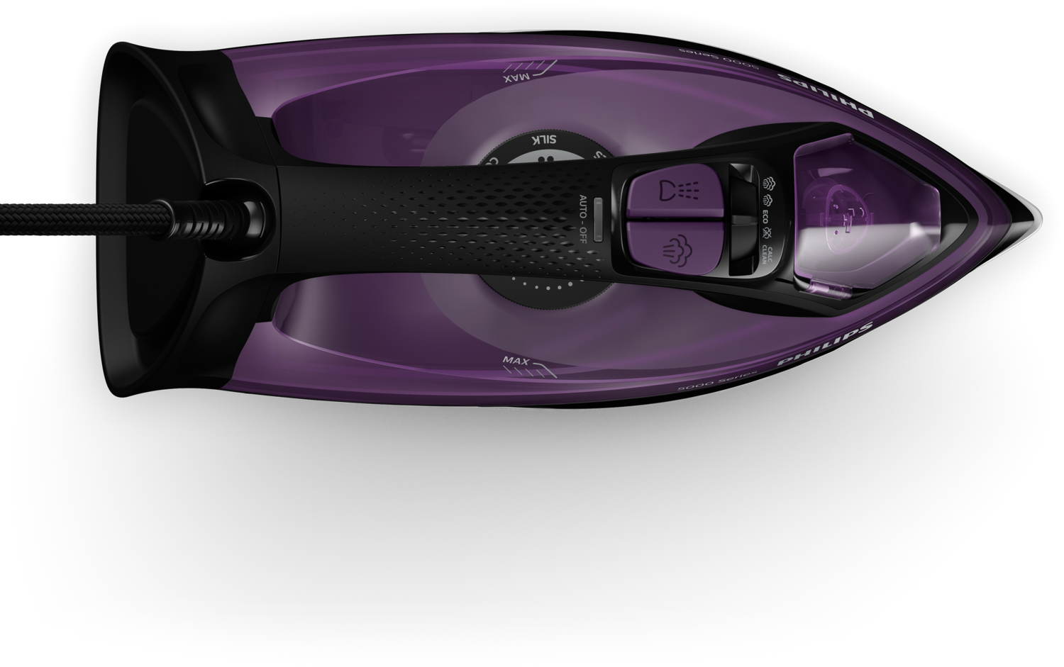 "Philips" 5000 serijos DST5030/80, garų lygintuvas, "SteamGlide Plus" padas, 2 m, 180 g/min, violetinis, 45 g/min
