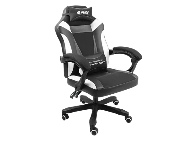 NATEC Fury žaidimų kėdė Avenger M+ juoda-balta