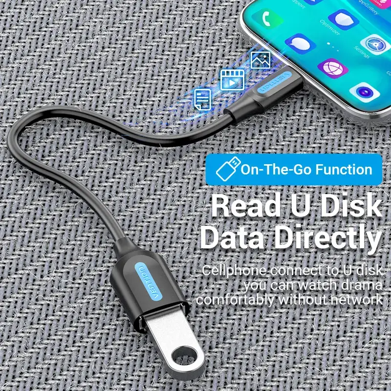 Vention USB 3.1(Gen 1) C vyriškos ir A moteriškos lyties OTG kabelis 0.15M Juodas PVC tipo, 0.15 m, USB C, USB A, USB 3.2 Gen 1 (3.1 Gen 1), 5000 Mbps, juodas