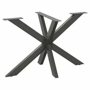 Valgomojo stalo koja, voro formos, antracito spalvos, 120x68x(72-73) cm, plienas