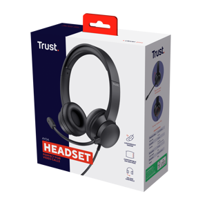 Trust Ayda, Wired, Calls/Music, 20 - 20000 Hz, 155 g, Headset, Black