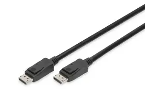 DIGITUS DisplayPort jungiamasis kabelis DP M/M 2,0 m su užraktu Ultra HD 8K Vers. 1.3/1.4 bl
