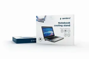 GEMBIRD NBS-1F15-04 15 colių nešiojamojo kompiuterio aušinimo stovas su vienu LED ventiliatoriumi, juodas