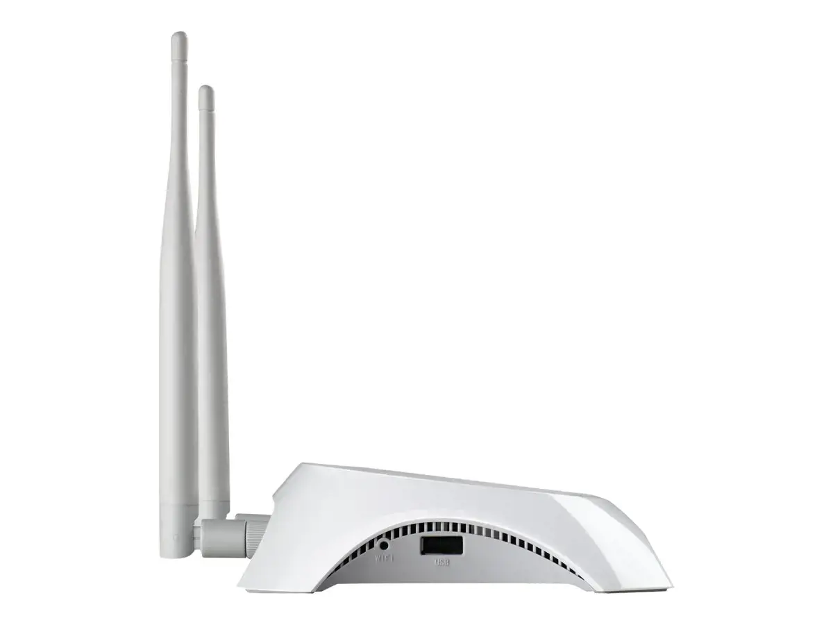 TP-Link 3G/4G belaidis N maršrutizatorius, "Wi-Fi 4" (802.11n), vienos juostos (2,4 GHz), Ethernet LAN, juodas, baltas, stalinis maršrutizatorius