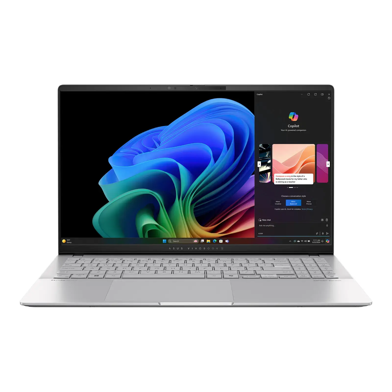 Nešiojamas kompiuteris ASUS Vivobook S S5507QA-MA112W, X1E 78 100, 1000 GB, 15,6 Coliai, Windows 11 Home