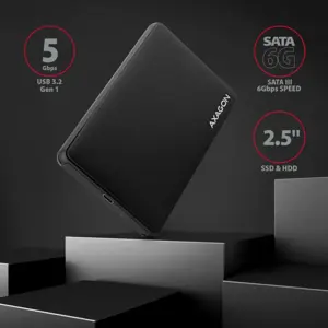AXAGON EE25-SLC USB-C 3.2 Gen1 - SATA 6G 2,5" SLIDE dėžutė BLACK