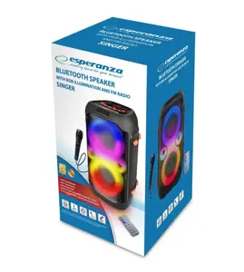 Esperanza EP156 BT FM LED RGB KARAOKE Speaker Black 20W