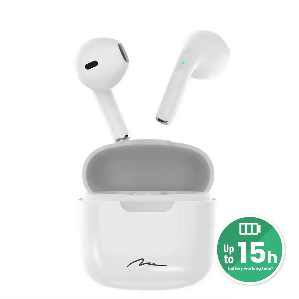 MEDIATECH MT3589W R-PHONES- "Bluetooth" ausinės TWS su maitinimo baterija. Balta