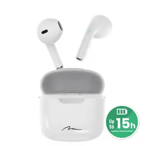 MEDIATECH MT3589W R-PHONES- "Bluetooth" ausinės TWS su maitinimo baterija. Balta