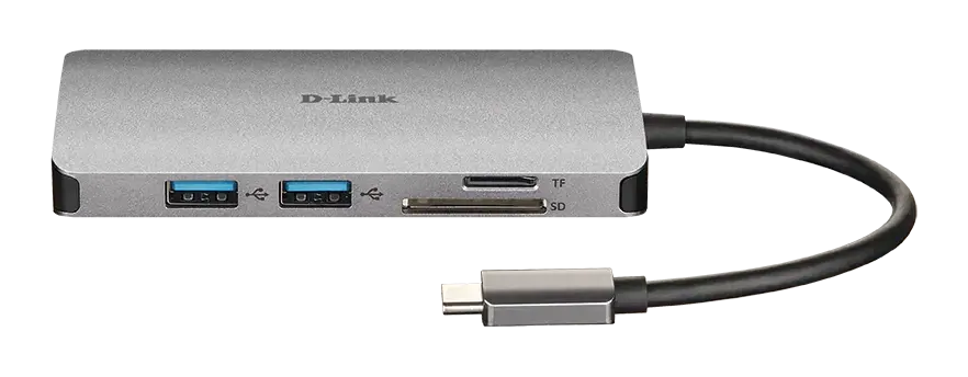 D-Link DUB-M810, laidinis, USB 3.2 Gen 1 (3.1 Gen 1) Type-C, 100 W, IEEE 802.3, IEEE 802.3ab, IEEE 802.3u, IEEE 802.3x, sidabrinis, MicroSD (TransFlash), SD, SDHC, SDXC