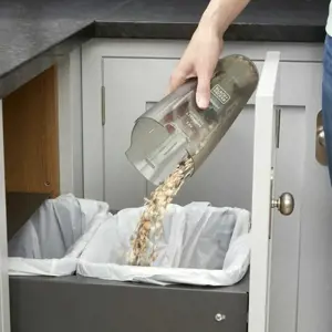 "Black & Decker" NVC115JL rankinis dulkių siurblys pilka, balta be maišelio