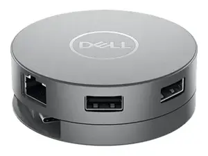 DELL USB-C mobilusis adapteris - DA310, laidinis, USB 3.2 Gen 2 (3.1 Gen 2) Type-C, 10,100,1000 Mbps, sidabrinis, 3840 x 2160 pikselių, 1920 x 1080 pikselių