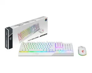 MSI VIGOR GK30 COMBO WHITE MEMchanical Gaming Keyboard + Gaming Mouse Bundle 'UK Layout, 6 zonų RGB…