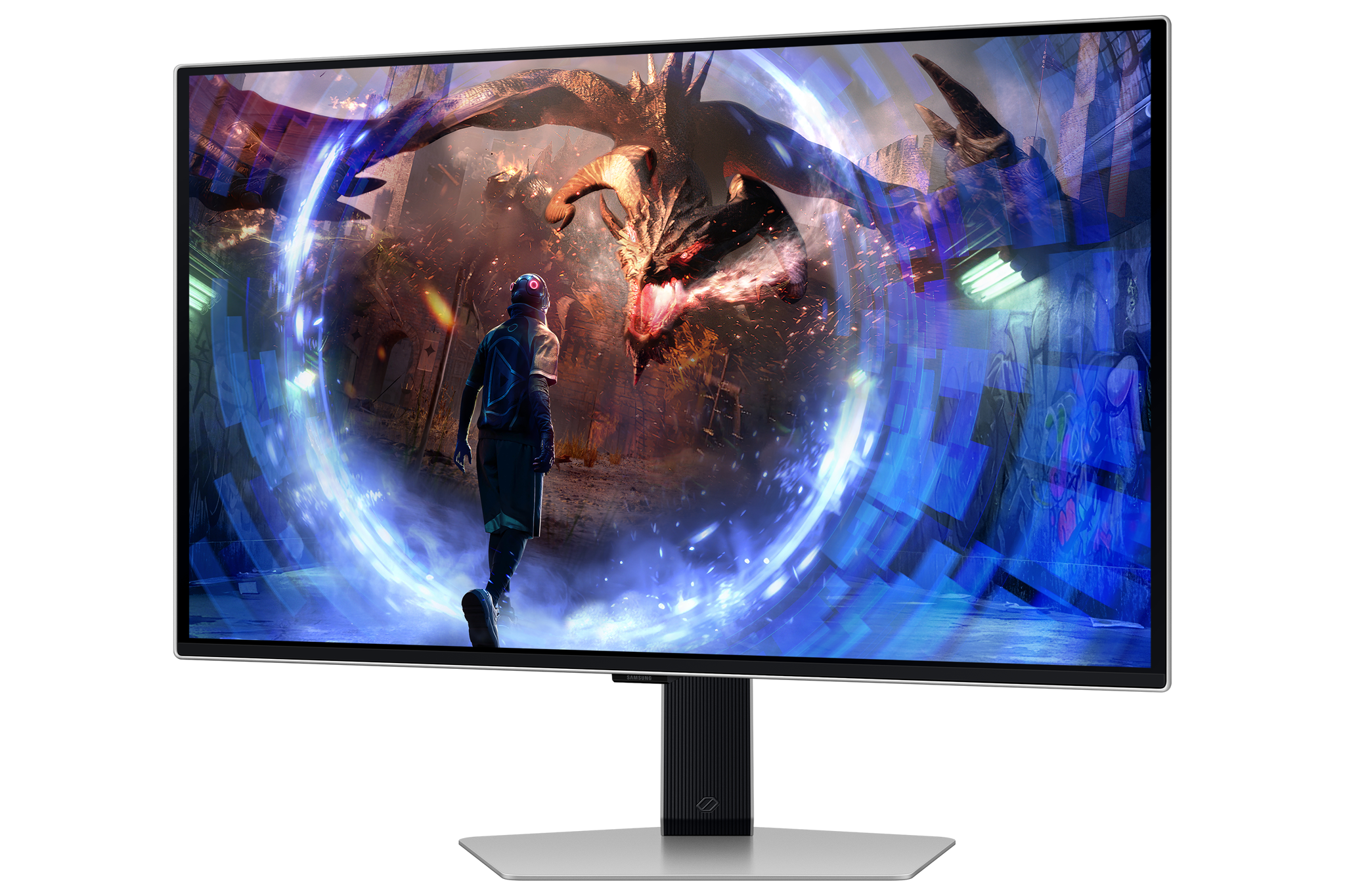 Samsung G60SD, 68.6 cm (27"), 2560 x 1440 pixels, Quad HD, OLED, 0.03 ms, Silver