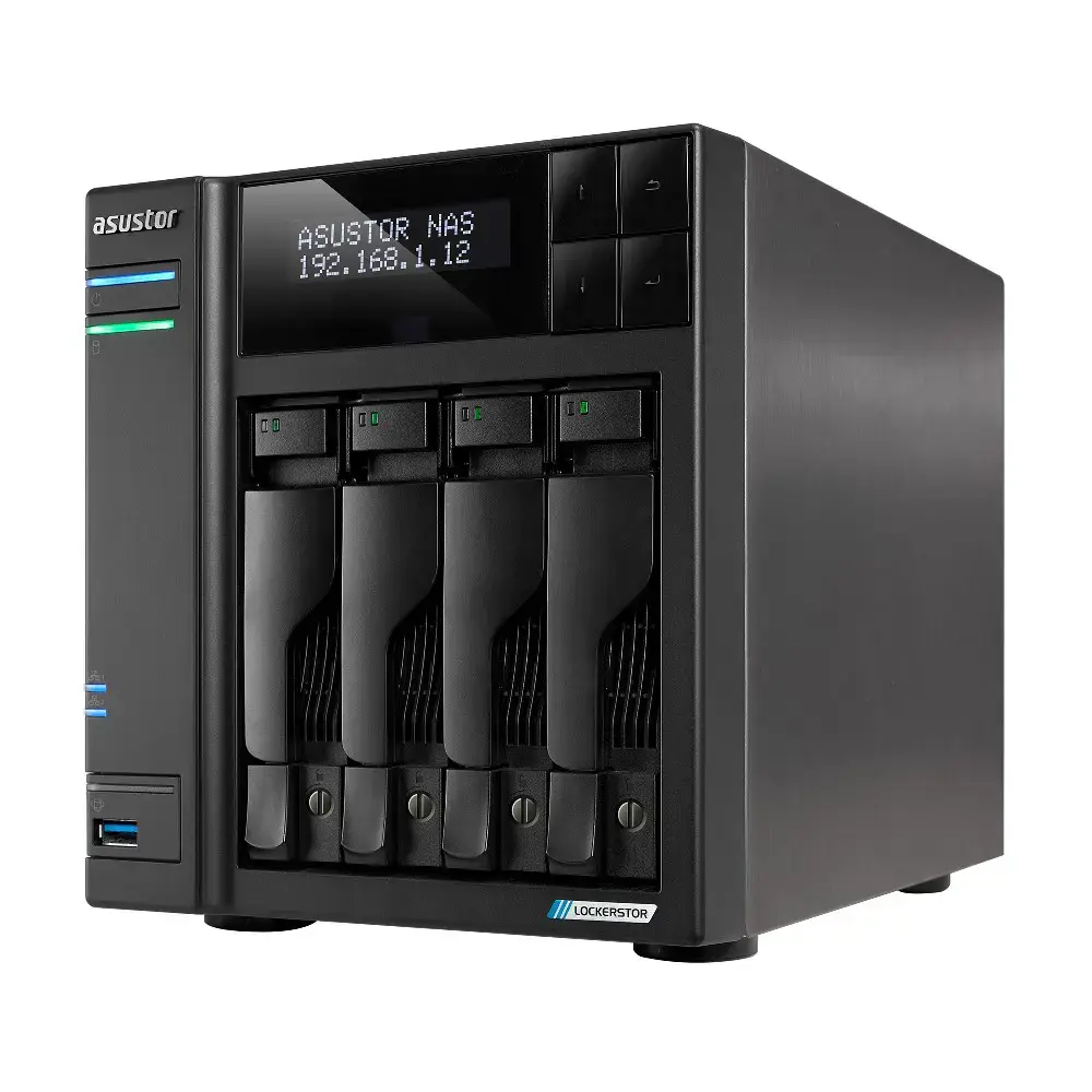 Asus Tower NAS AS6704T N5105, procesoriaus dažnis 2 GHz, 4 GB, DDR4, 4xM.2 NVMe lizdai, 2x 2,5GbE, 2x USB 3.2, 1x HDMI