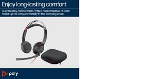 POLY Blackwire 5220 Stereo USB-C Headset +3.5mm Plug +USB-C/A Adapter, Wired, Business/Everyday, 162.5 g, Headset, Black