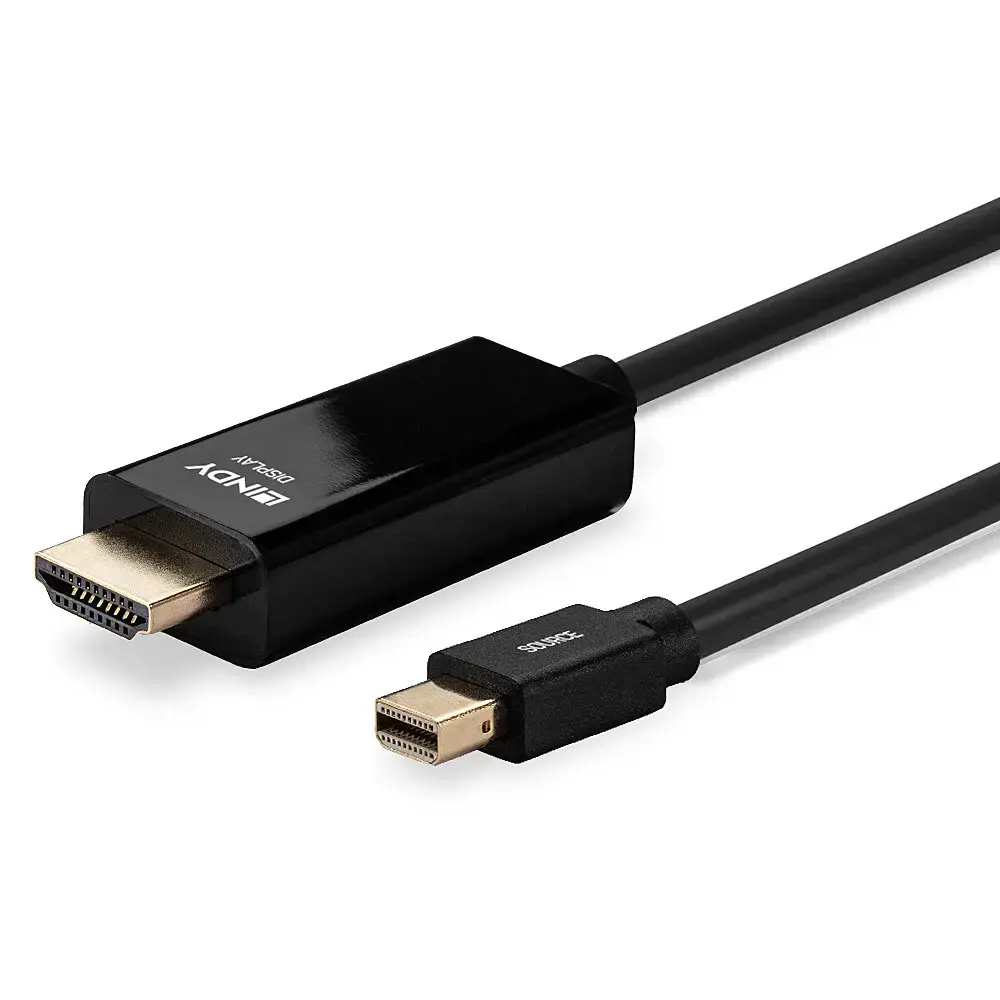 "Lindy Kabel Mini DisplayPort/HDMI 4K30 (DP: passiv) 2 m, DisplayPort, HDMI A tipo (standartinis), vyriškas, vyriškas, 3840 x 2160 taškų, 1080p
