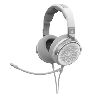 "Corsair" žaidimų ausinės "VIRTUOSO PRO" su laidiniu mikrofonu per ausis, baltos spalvos