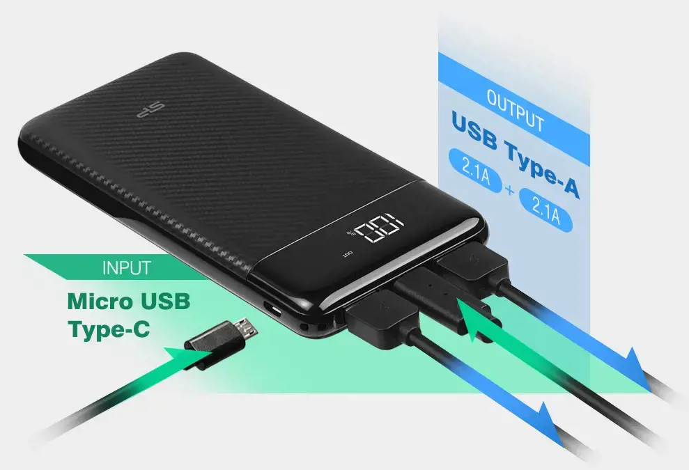 SILICON POWER GP28 Power Bank 10000mAH juodas