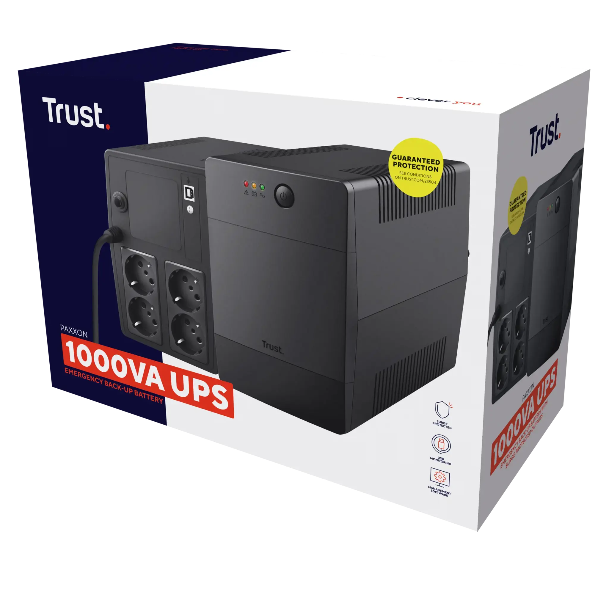 "Trust Paxxon", 1 kVA, 600 W, sinusinis, 162 V, 290 V, 50/60 Hz