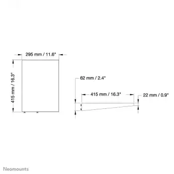 "Neomounts by Newstar" multimedijos lentyna, Nešiojamųjų kompiuterių stovas, Juoda, 3 kg, 295 mm, 450 mm, 435 mm