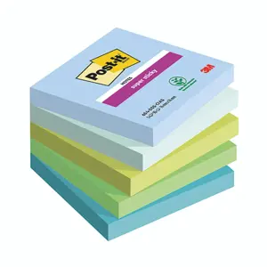 Lipnūs lapeliai Post-it Super Sticky,Oasis Colour, 76 mm x 76 mm, 5 vnt./pak.