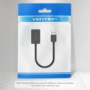 "Vention" 2 prievadų USB išorinė garso kortelė 0,15M juoda, 2,1 kanalo, 16 bitų, USB