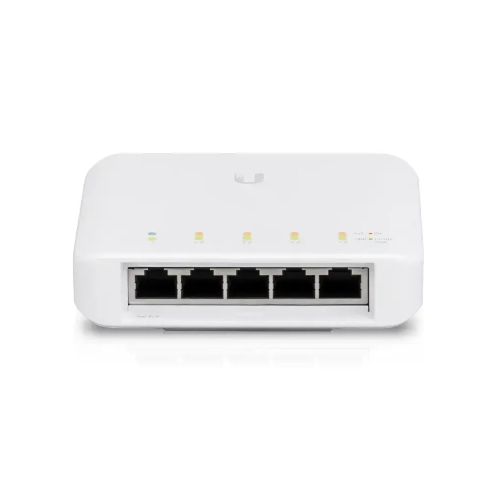 UBIQUITI USW-Flex Ubiquiti USW-Flex 5 x Gigabit UniFi komutatorius (1x PoE įėjimas, 4x PoE+/48V PoE išėjimas 46W)