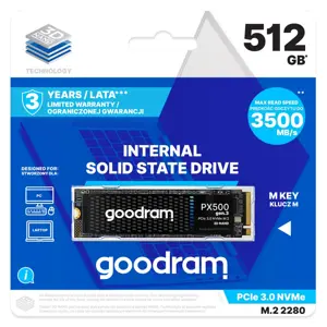 SSD diskas GOODRAM SSDPR-PX500-512-80-G3 512 GB, M.2, PCI Express 3.0