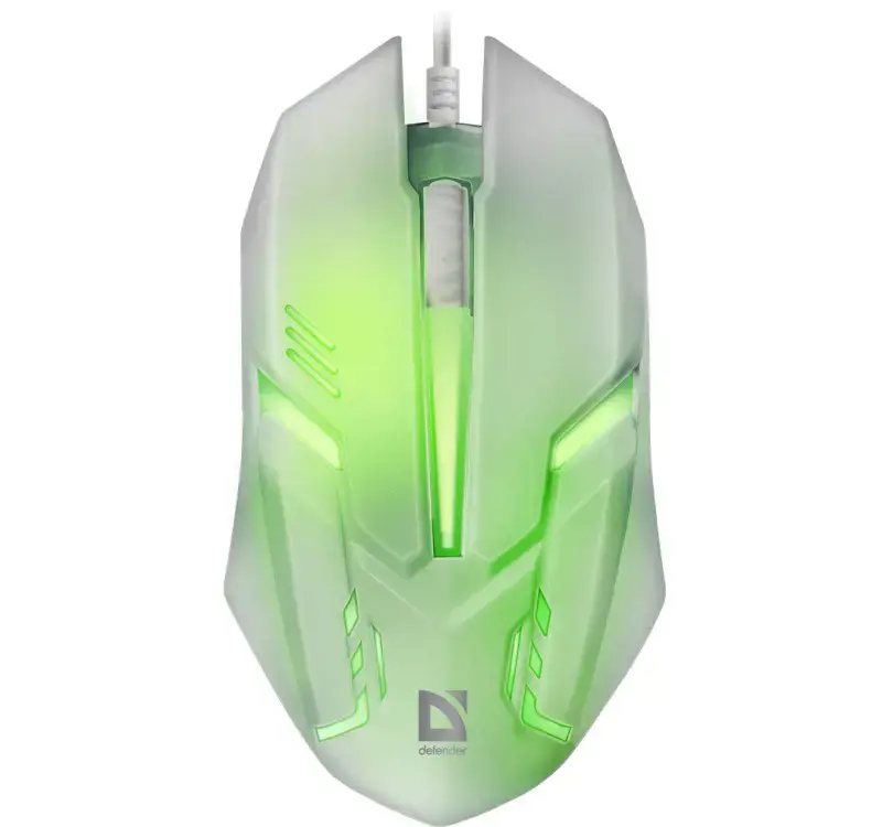 PELĖ DEFENDER CYBER MB-560L BALTA 7 SPALVŲ APŠVIETIMAS