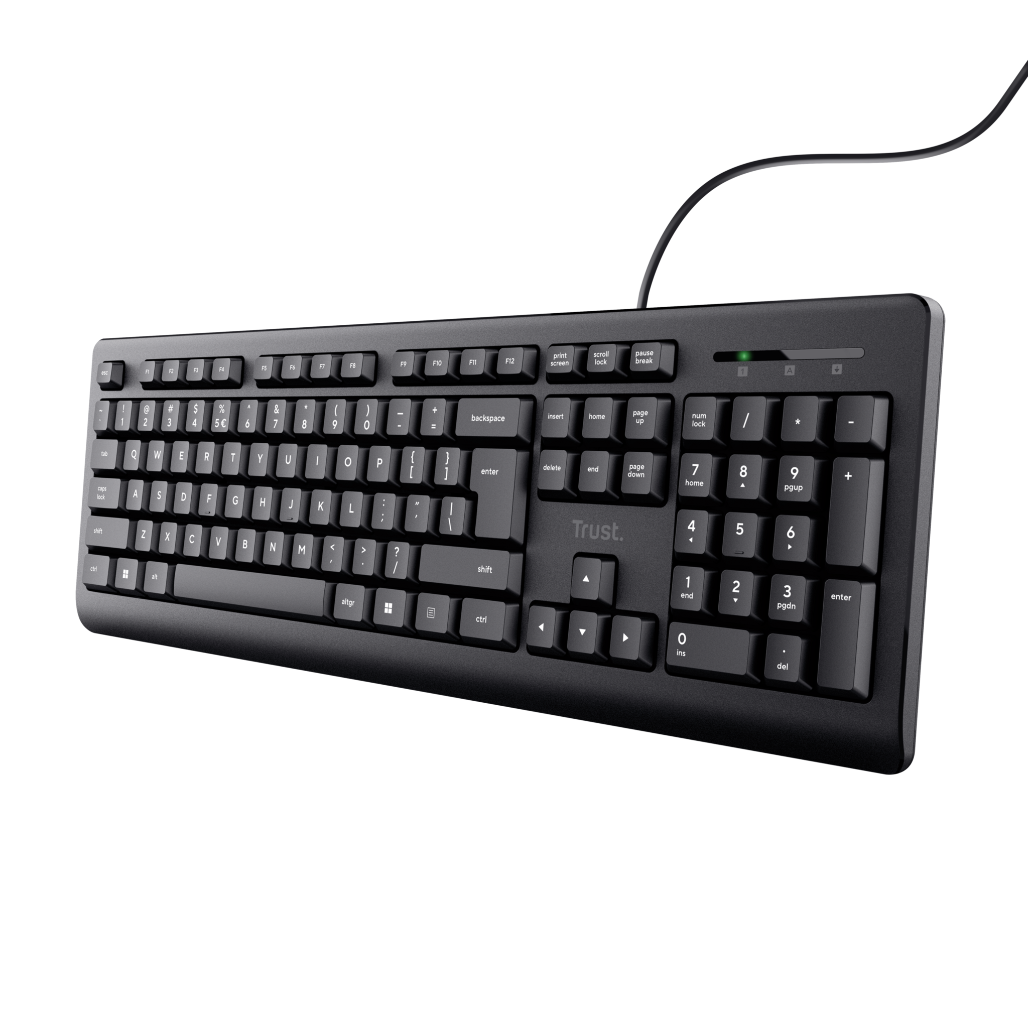 Trust 24639, Full-size (100%), Wired, USB, Black