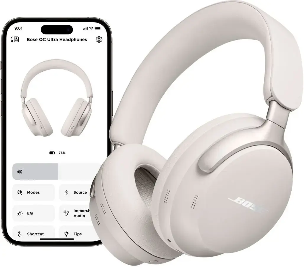 "Bose" belaidės ausinės "QuietComfort Ultra", baltos spalvos