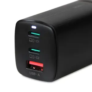 IBOX C-65 PD65W UNIVERSALUS ĮKROVIKLIS GaN USB-C KABELIUI BLACK