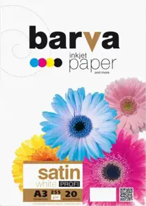 Fotopopierius baltas satinas BARVA 255 g/m2, A3, 20 lapų