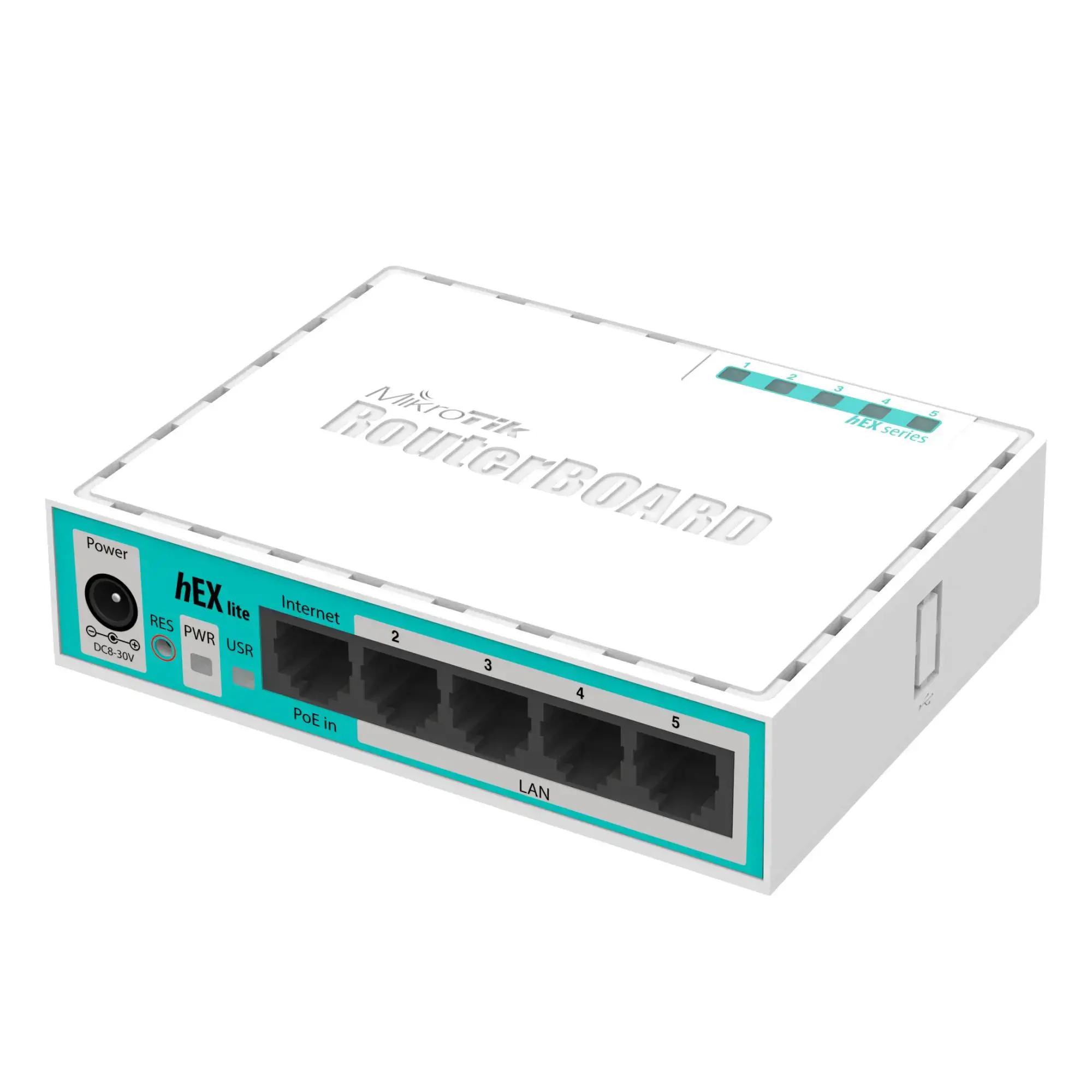MIKROTIK MT RB750r2 MikroTik hEX lite RouterOS L4 64MB RAM, 5xLAN, Soho maršrutizatorius, PoE jungtis, plastikinis korpusas