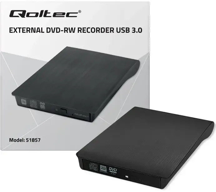 QOLTEC išorinis DVD-RW įrašymo įrenginys USB 3.0